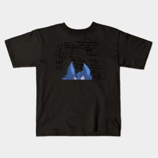 peekaboo cat with graffiti - Blue cartoon funny cat playing peek a boo Kids T-Shirt